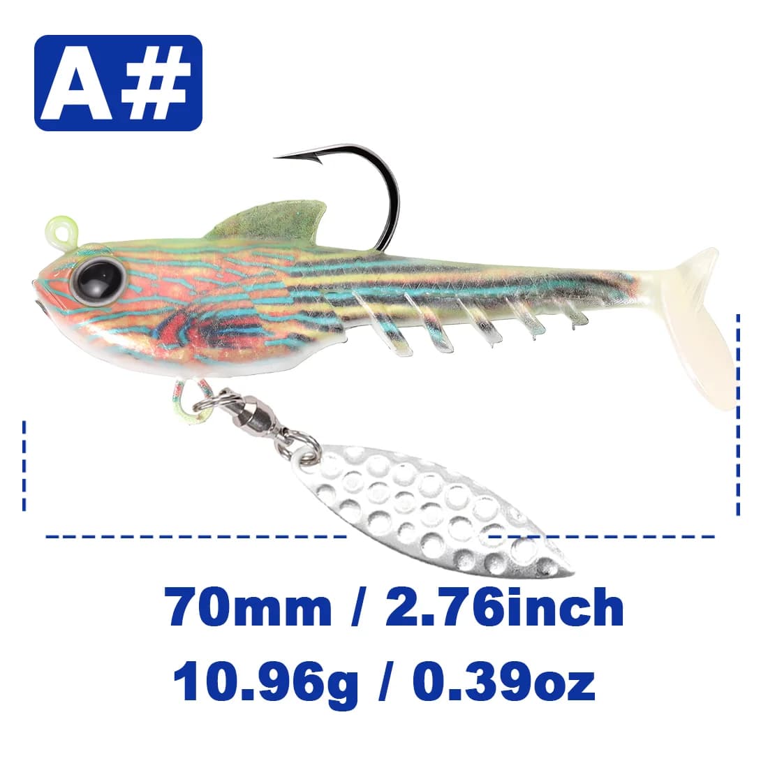 Mekana plastična swimbait mamac s jig glavom i spinner oštricom