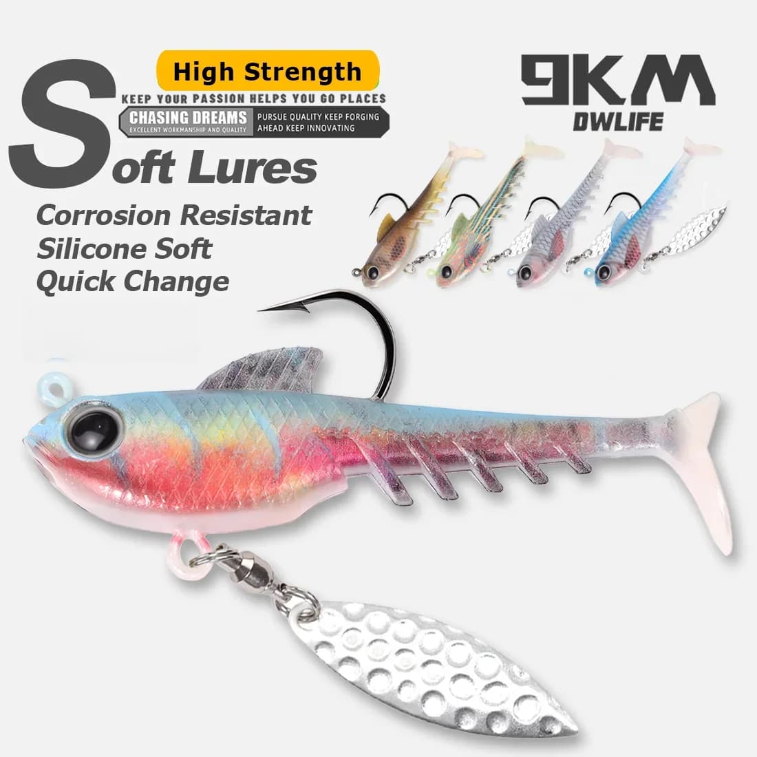 Mekana plastična swimbait mamac s jig glavom i spinner oštricom
