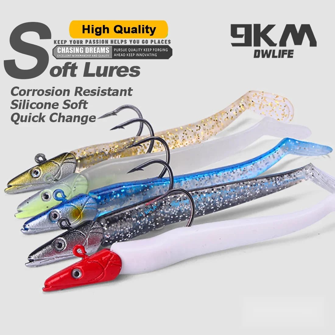 Mekani swimbait mamac s jig glavom i udicom, 1-5 komada, 12.5cm
